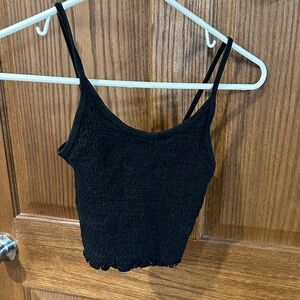 Hollister Black Textured Crop Top